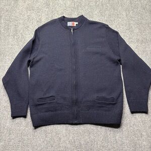 San Francisco Knitting Mills Sweater Mens 3XL Navy Blue Full Zip Cardigan USPS